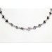 Silver Flower Necklace Black Onyx Sterling Marcasite 925 Pendant Gemstone A564